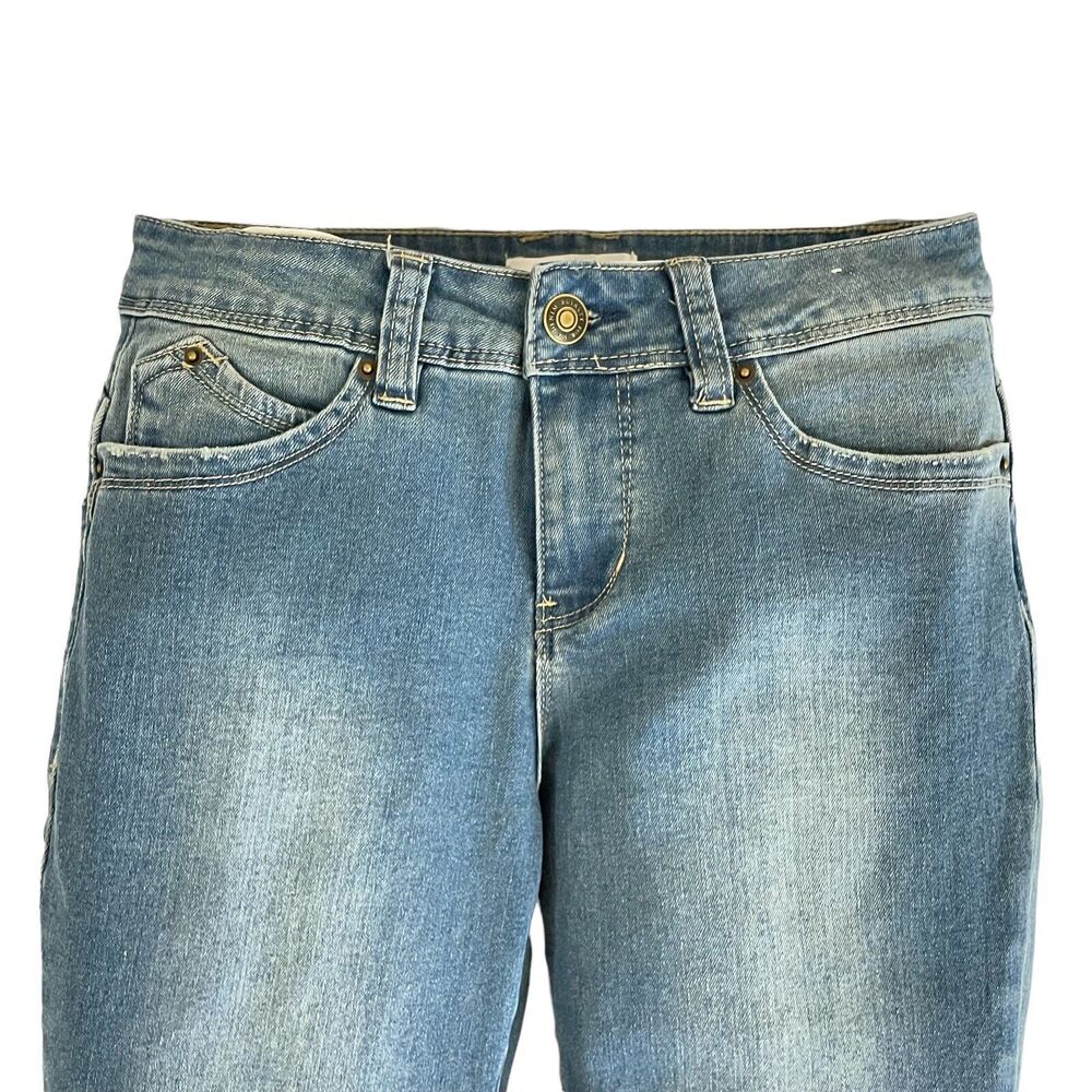 Royalty For Me Women's 6 Ankle Skinny Jeans Medium Wash Raw Hem - Picture 3 of 6